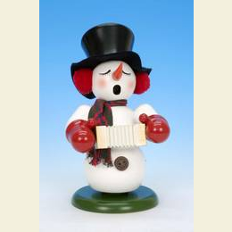 R�ucherm�nnchen Schneemann mit Ziehharmonika  -  23cm