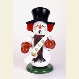 R�ucherm�nnchen Schneemann mit Saxophon  -  23cm