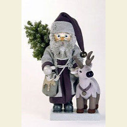 Nutcracker Santa Claus grey with Reindeer  -  47cm / 19 inches