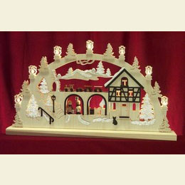 3D - Doppelschwibbogen  -  Eisenbahn  -  62 x 37 x 5,5cm