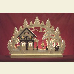 3D - Doppelschwibbogen  -  Umgebindehaus  -  42 x 30 x 4,5cm