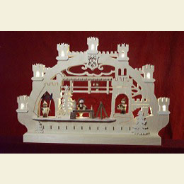 Doppel Schwibbogen Burgweihnacht  -  42x30x4,5cm