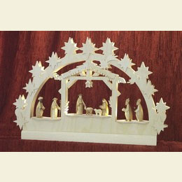 3D - Doppelschwibbogen  -  Krippenstall  -  42 x 30 x 4,5cm