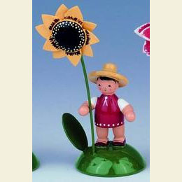 Girl with Sunflower  -  6cm / 2 inch