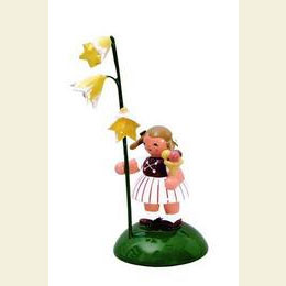 Girl with flower  -  6cm / 2 inch
