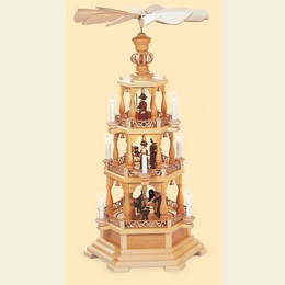 3 - tier pyramid - The Christmas Story - 100cm / 39 inch - 120 V electr. motor (US - standard)