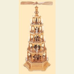 5 - tier pyramid - The Christmas Story - 150cm / 59 inch - 230 V electr. motor