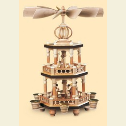2 - stöckige Weihnachtspyramide - Heilige Geschichte - 42cm