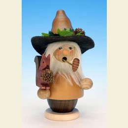 Smoker Forest Man with Squirrel natural colors  -  14,0cm / 6 inches