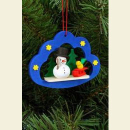 Snowman in Angel cloud  -  7,5 / 5,7cm  -  12 pcs. / 3 x 2 inch