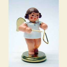Engel wei�/gold mit Triangel  -  6,0cm
