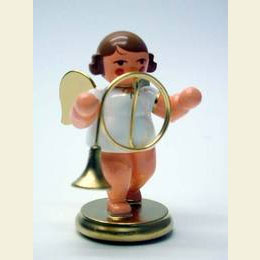 Angel white/gold with Basshorn - 6,0cm / 2 inch