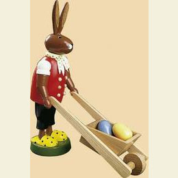 Bunny with cart  -  8 inch  -  20cm