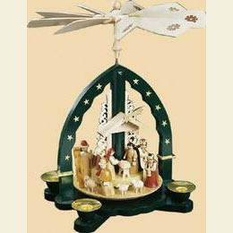 1 -  st�ckige Pyramide Christi Geburt gr�n  -  27cm