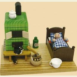 R�ucherm�nnchen Opa schl�ft am Ofen  -  11cm