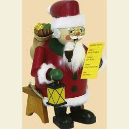 R�ucherm�nnchen Weihnachtsmann mit Wunschzettel  -  sitzend  -  16cm