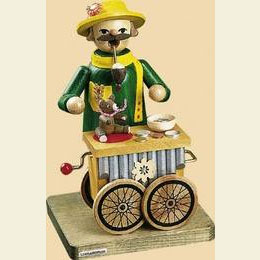 Räuchermännchen Leierkastenmann mit Spielwerk - 17cm