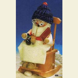 Smoker Grandpa in rocking chair with music  -  25cm / 10 inch