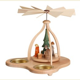 1 - st�ckige Pyramide Teelichtkrippe  -  14cm