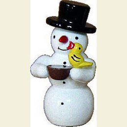 Schneemann mit Vogel und Napf - 5,5cm