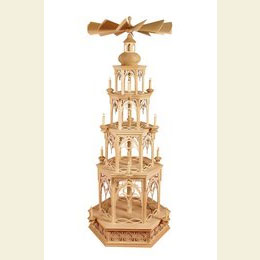 4 - stöckige Pyramide - unbestückt, Gotisch - für Wachskerzen - 134cm