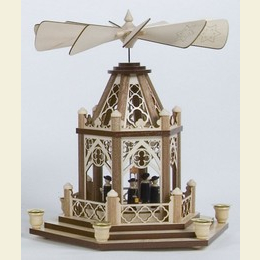 1 - tier pyramid  -  Gothic with Carolers  -  32cm / 13 inch