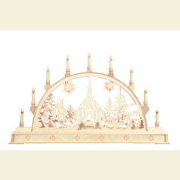 Candle Arch - Seiffen Church with base - 78cm x 45cm / 31 x 18 inches