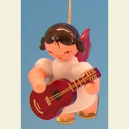 Angel with guitar  -  Red Wings  -  floating  -  5,5cm / 2,1 inch