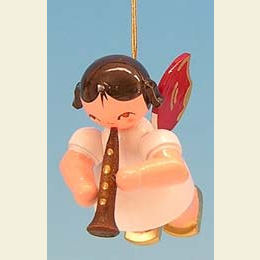 Angel with clarinet  -  Red Wings  -  floating  -  5,5cm / 2,1 inch
