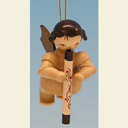 Engel mit Didgeridoo  -  natur  -  schwebend  -  5,5cm