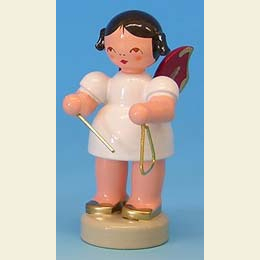 Engel mit Triangel  -  Rote Fl�gel  -  stehend  -  6cm