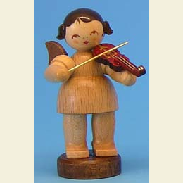 Angel with violin  -  natural colors  -  standing  -  6cm / 2,3 inch