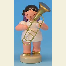 Angel with baritone  -  Red Wings  -  standing  -  6cm / 2,3 inch
