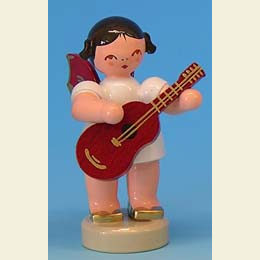 Engel mit Gitarre  -  Rote Fl�gel  -  stehend  -  6cm