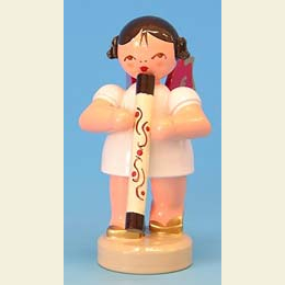 Engel mit Didgeridoo  -  Rote Fl�gel  -  stehend  -  6cm