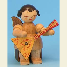 Engel mit Balalaika  -  natur  -  sitzend  -  5cm
