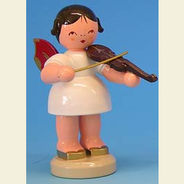 Angel with violin  -  Red Wings  -  standing  -  9,5cm / 3,7 inch