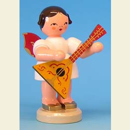 Engel mit Balalaika  -  Rote Fl�gel  -  stehend  -  9,5cm
